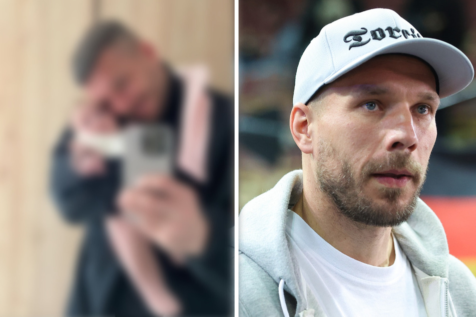 Lukas Podolski privat wie nie: Hier kuschelt der 37-Jährige mit seiner Baby-Tochter Ella