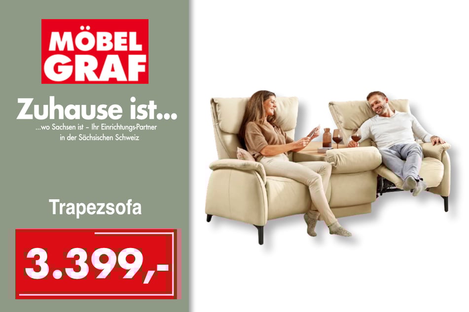 Das Trapezsofa Rimini für 3.399 Euro.