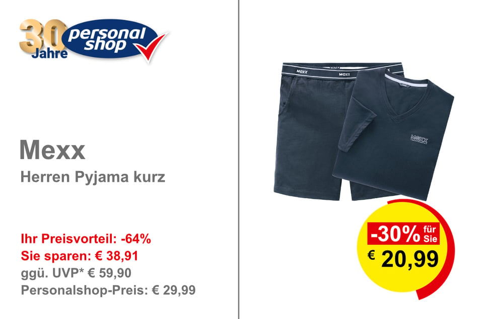 Mexx Herren Pyjama kurz