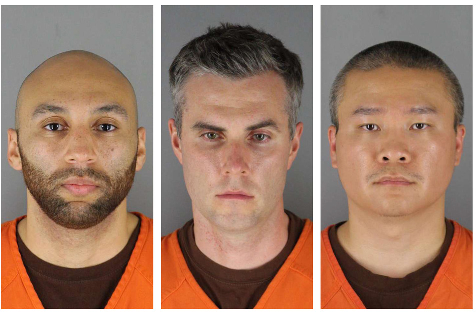Die ehemaligen Polizisten Alexander Kueng (v.l.n.r.), Thomas Lane und Tou Thao müssen sich im kommenden Jahr verantworten.