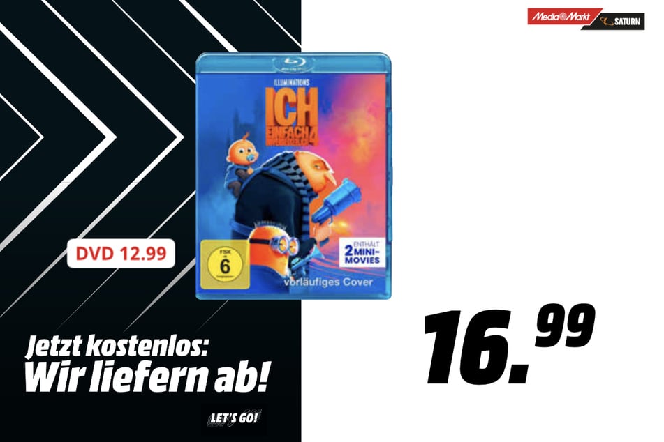 Blu-ray "Ich - Einfach unverbesserlich 4" 
für 16,99 Euro.