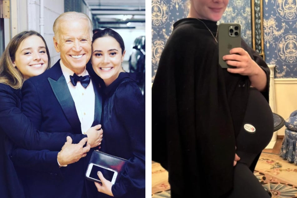 Joe Biden (81) junto a sus nietas Natalie (20 años, izquierda) y Naomi (30 años, derecha).