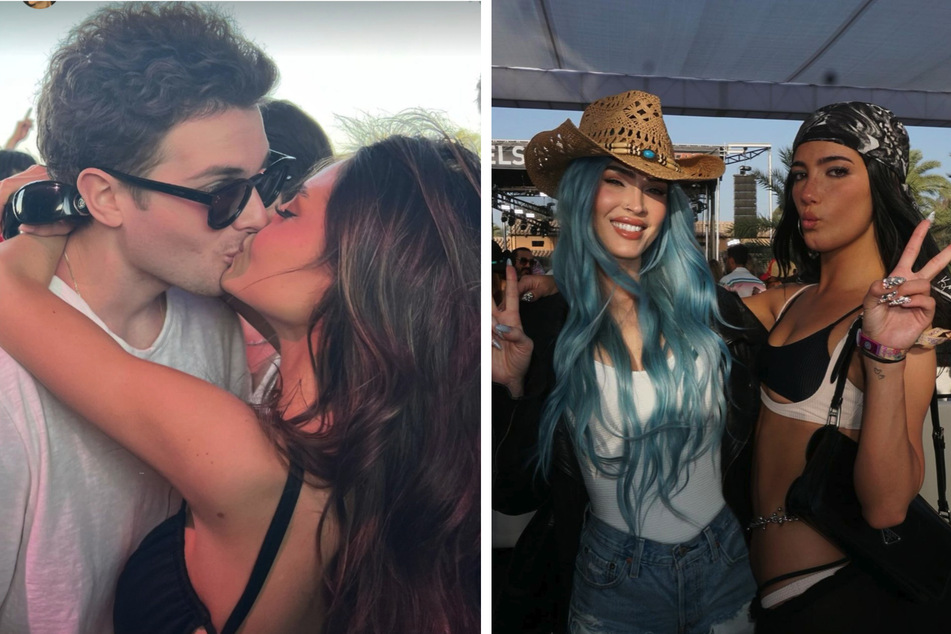 Leni Klum (19) und Freund Aris konnten nicht die Finger voneinander lassen (links). Megan Fox (rechtes Foto) feierte mit einer Freundin statt mit ihrem Ex-Verlobten.