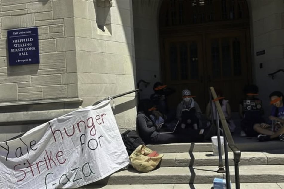 Yale hunger strikers for Gaza have vowed to continue taking a stand for justice despite police presence in the area.