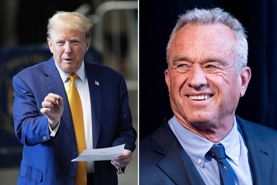 On Tuesday, presidential candidate Robert F. Kennedy Jr. (r.) issued a challenge for Donald Trump (l.) to debate him at the upcoming Libertarian Convention.