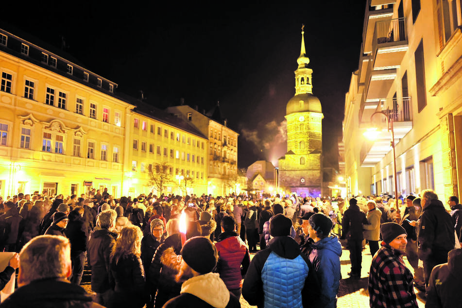 In Bad Schandau strömten Ende Januar Hunderte Bürger auf den Markt.