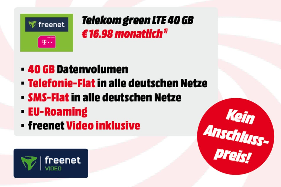 Für nur 16,98 Euro im Monat bekommt Ihr diesen starken Deal.