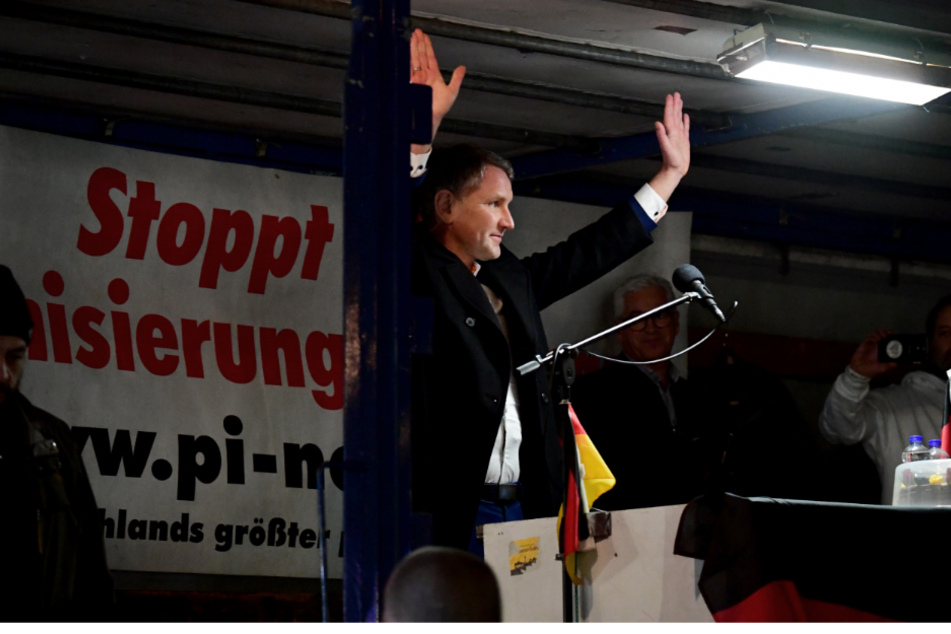 Björn Höcke, Fraktionsvorsitzender der AfD in Thüringen, Mitte Februar bei Pegida.
