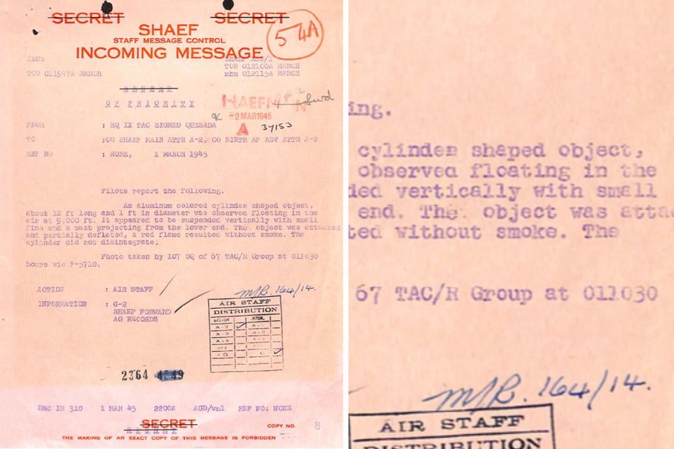 In einem Bericht meldeten Piloten der US-Luftwaffe ein mysteriöses Objekt.