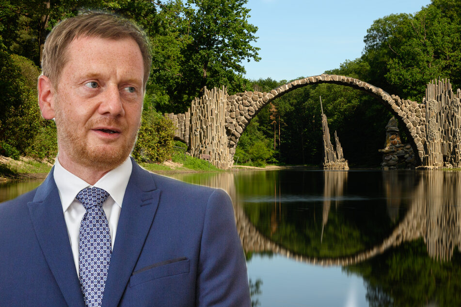 Rakotzbrücke von Ministerpräsident Kretschmer freigegeben