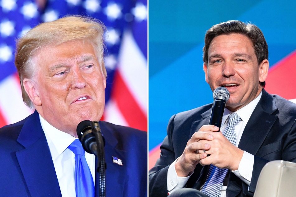 Florida Governor Ron DeSantis (r.) is facing backlash after he referred to supporters of Donald Trump as "listless vessels" during a recent interview.