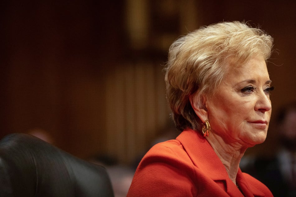 Linda McMahon testifies before a Senate Health, Education, Labor, and Pensions (HELP) Committee confirmation hearing on Capitol Hill in Washington DC.