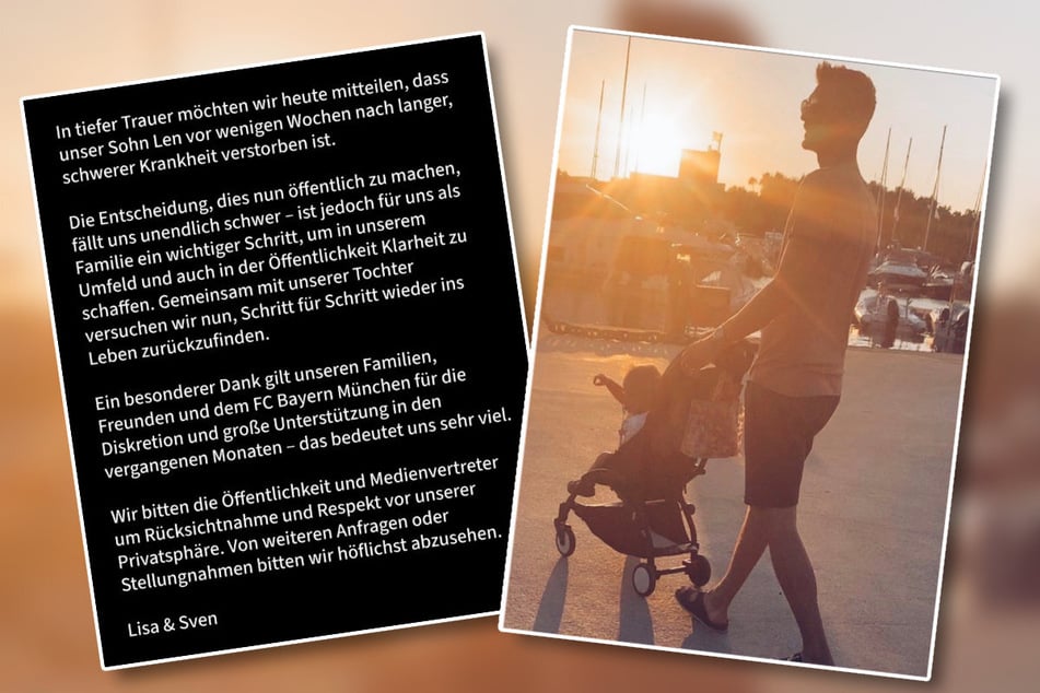 Eines der wenigen Bilder mit Sohn Len (†6, r.). Bayern-Keeper Sven Ulreich (36) und seine Frau Lisa (37) gaben ein offizielles Statement zu seinem tragischen Tod ab.