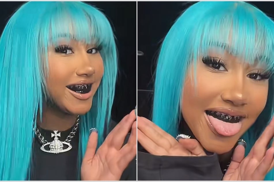 North West hits back at haters with black grills and shocking piercings!