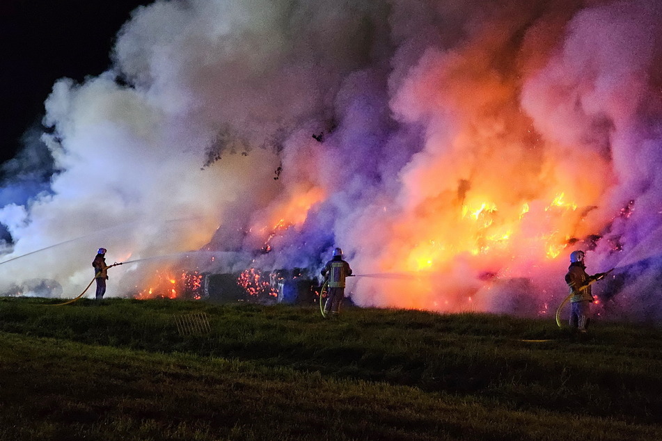 Die ganze Nacht hindurch kämpften rund 200 Einsatzkräfte mehrerer örtlicher Feuerwehren gegen die Flammen.