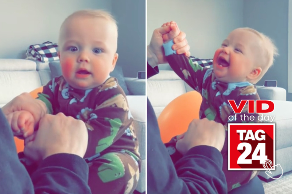 viral videos: Viral Video of the Day for April 6, 2024: Cowboy baby can't stop belly laughing!