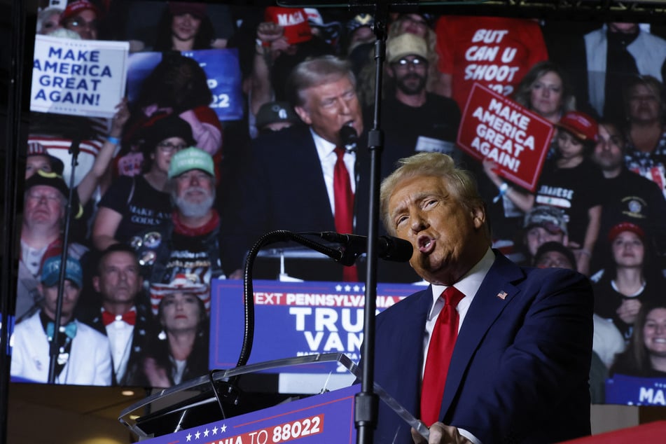 Republican presidential nominee, former President Donald Trump holds a campaign rally at The PPL Center on Tuesday in Allentown, Pennsylvania.