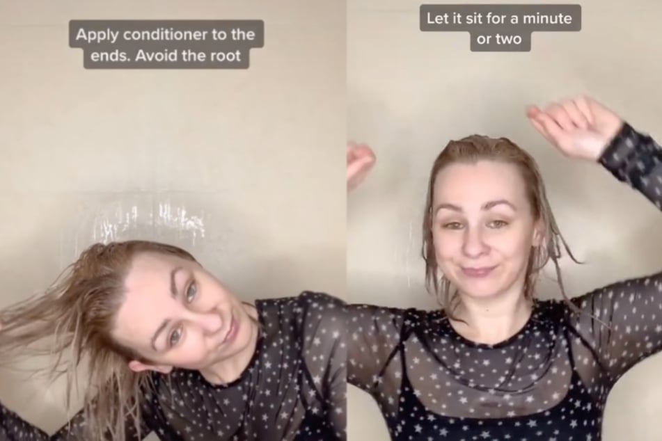 Hairstylist Amy shows her followers on TikTok how to wash hair properly.