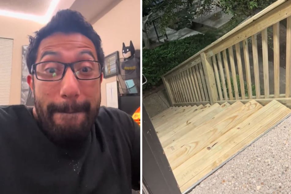 In einem Folgevideo zeigt Elijah Menchaca die bereits fertiggestellte neue Treppe.