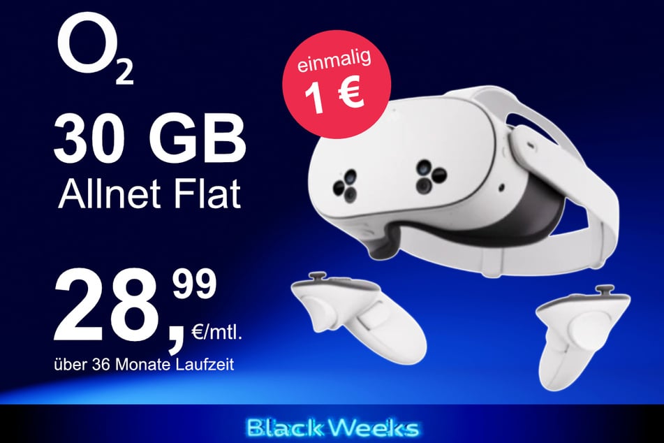 Die Meta Quest 3s im o2 Mobile M inkl. 30 GB+ für einmalig nur 1 Euro.