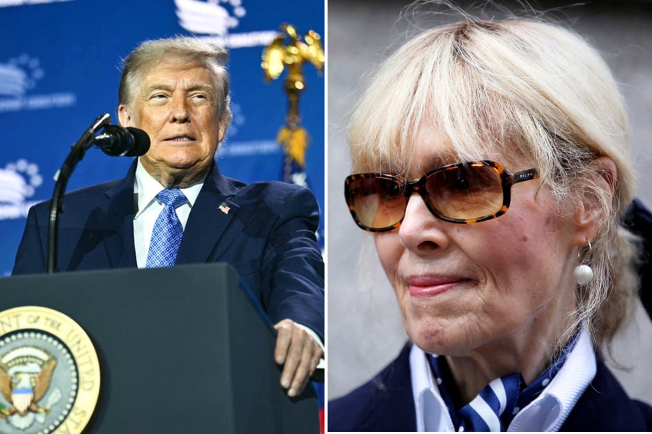 On Tuesday, attorneys for E. Jean Carroll (r.) asked a judge to expedite the $5 million President Donald Trump owes her from her sexual abuse lawsuit.