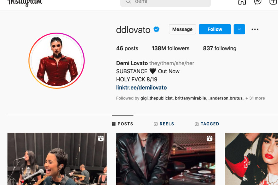 Demi Lovato updated her Instagram profile amid news that she adopted the pronouns "she/her" again.