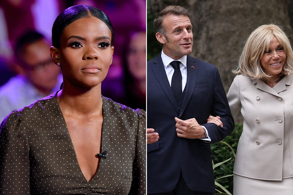 Emmanuel Macron and his wife, Brigitte (r.), have filed a defamation lawsuit against Candace Owens (l.), who claimed the spouse of the French president used to be a man.