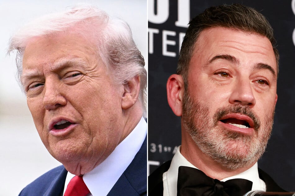 The FCC has ordered a review of ABC's broadcast license after President Donald Trump (r.) slammed comedian Jimmy Kimmel for a recent joke.