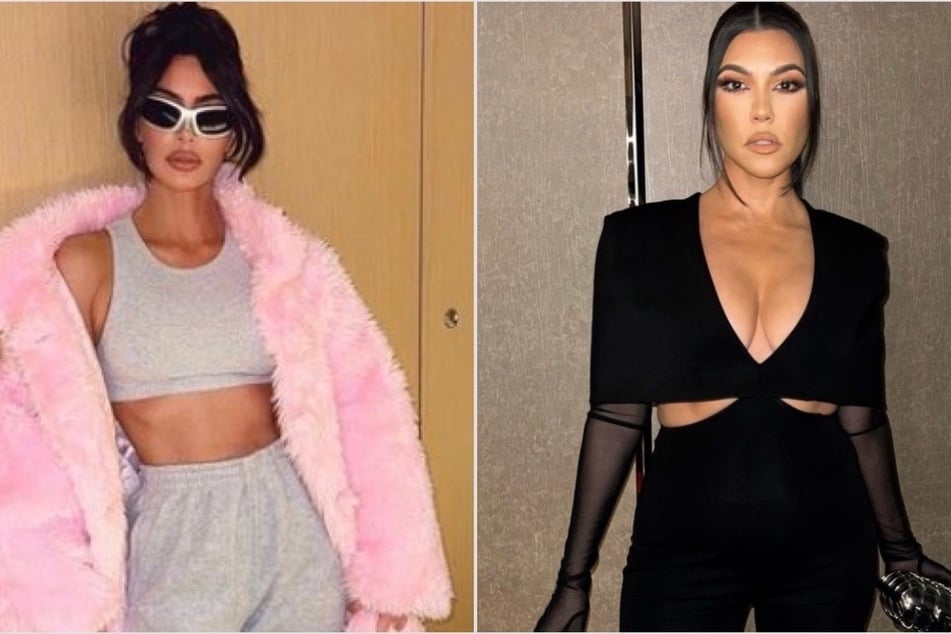 The gloves are off between Kourtney Kardashian (r) and sister Kim Kardashian (l) as the pair threw major shade behind each other's backs.