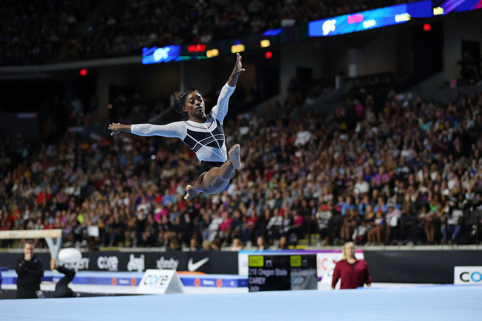 Biles made a triumphant return in her first competitive appearance since the 2021 Tokyo Olympics.