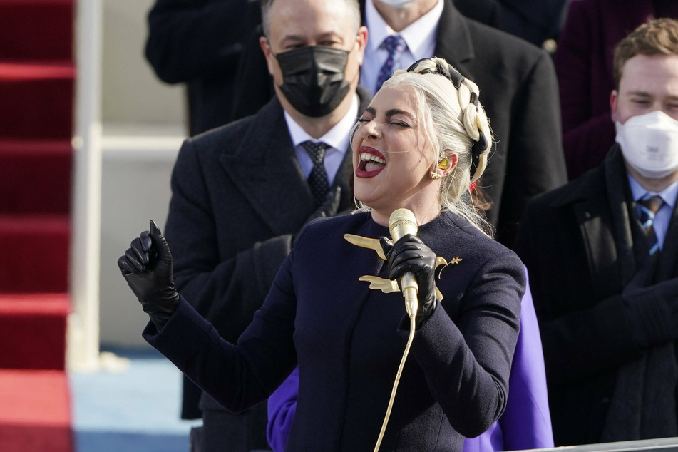 Lady Gaga singing the national anthem.