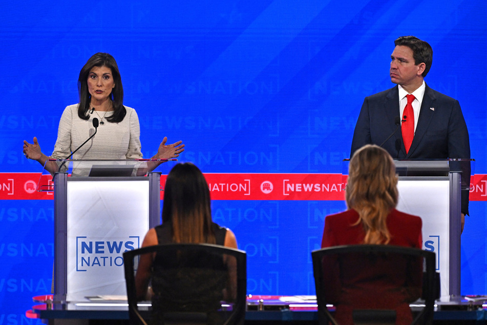 Former governor from South Carolina and UN ambassador Nikki Haley (l.) and Florida Governor Ron DeSantis at the fourth Republican presidential primary debate earlier this month.