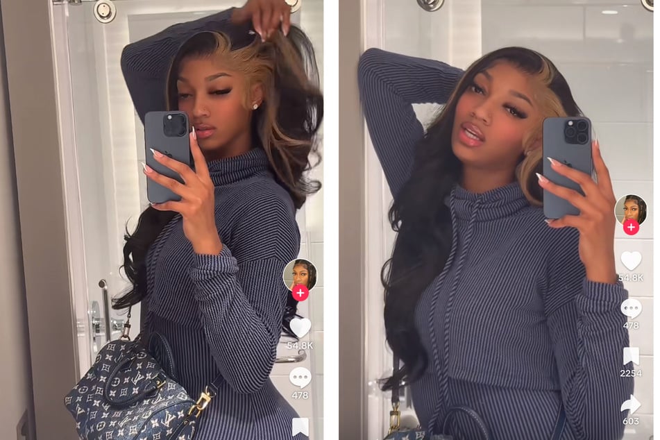 Angel Reese's TikTok video showcasing her holiday hair had her TikTok fans going wild!