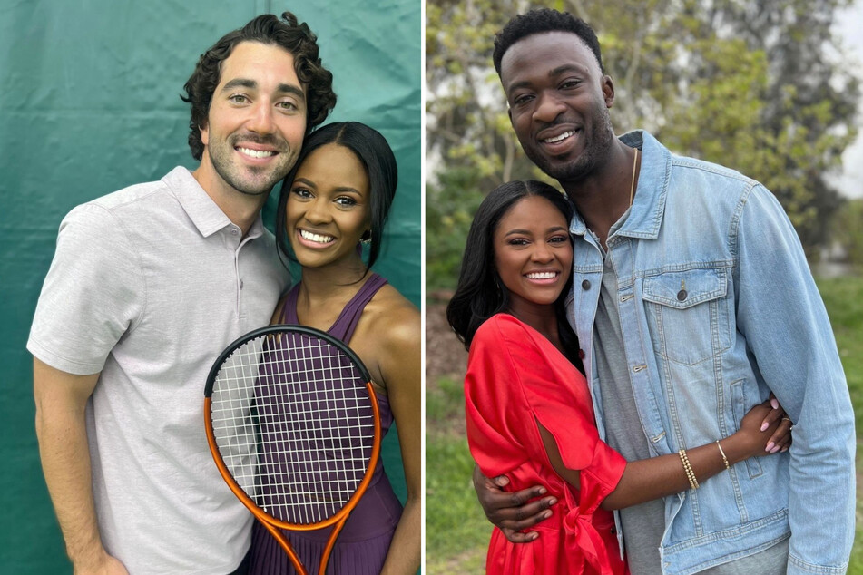 Charity Lawson had a successful hometown date with Dotun (r.), but Joey (l.) faced some trouble after his uncle expressed his concern over his romance with the Bachelorette.
