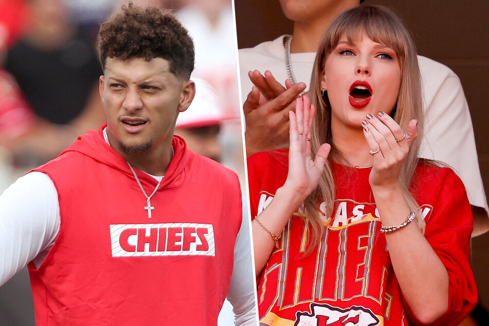 NFL quarterback Patrick Mahomes (l.) shared how Taylor Swift has shaken up the Kansas City Chiefs.