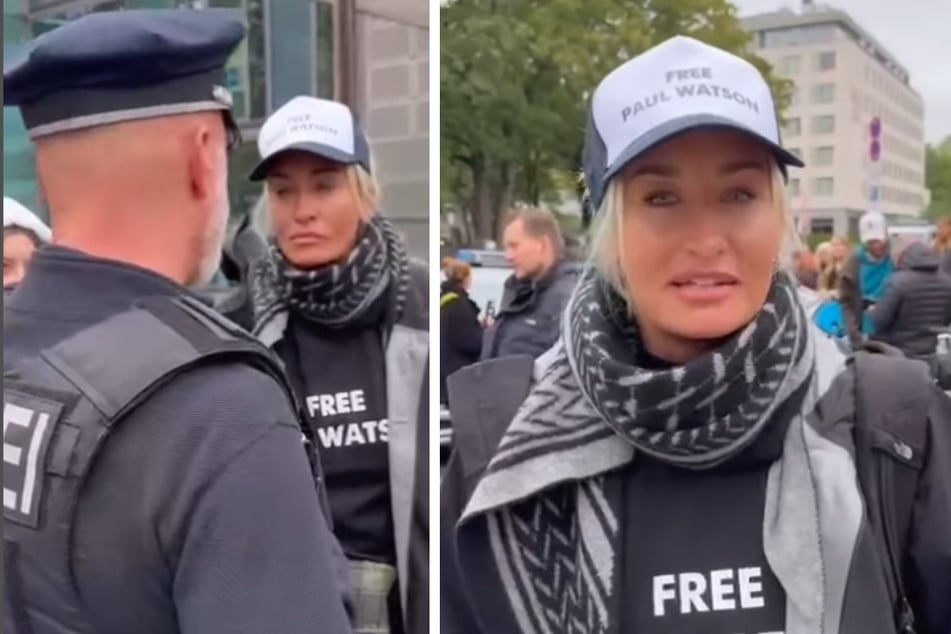 Sarah Connor (44) demonstrierte am gestrigen Mittwoch in Berlin vor der dänischen Botschaft für die Freilassung des Umweltschützers Paul Watson (73).