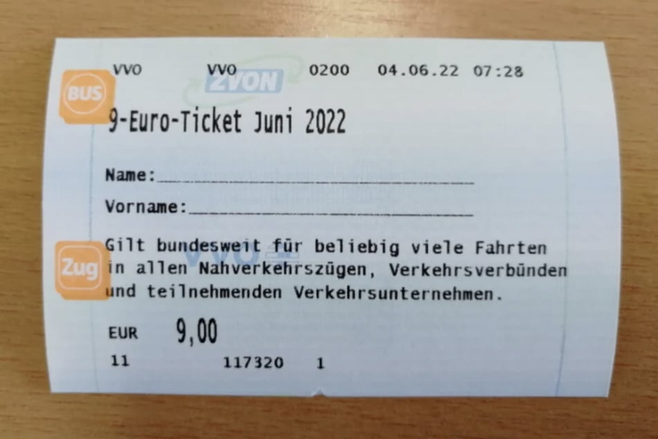 So sieht das 9-Euro-Ticket im Verkehrsverbund Oberelbe (VVO) aus.