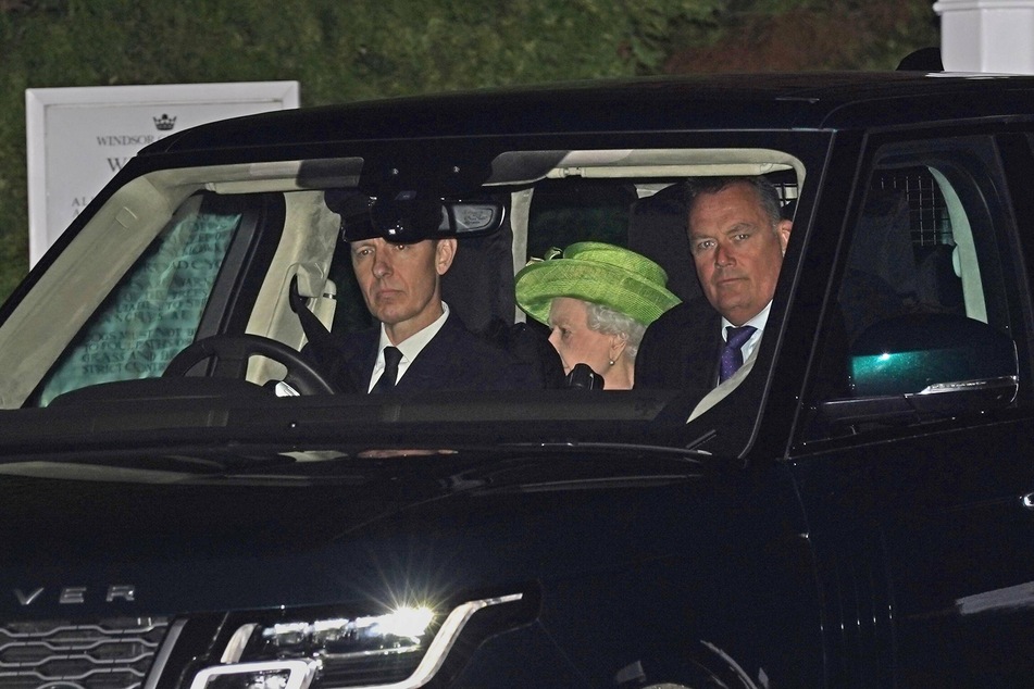 Queen Elizabeth II leaving Windsor on Sunday.