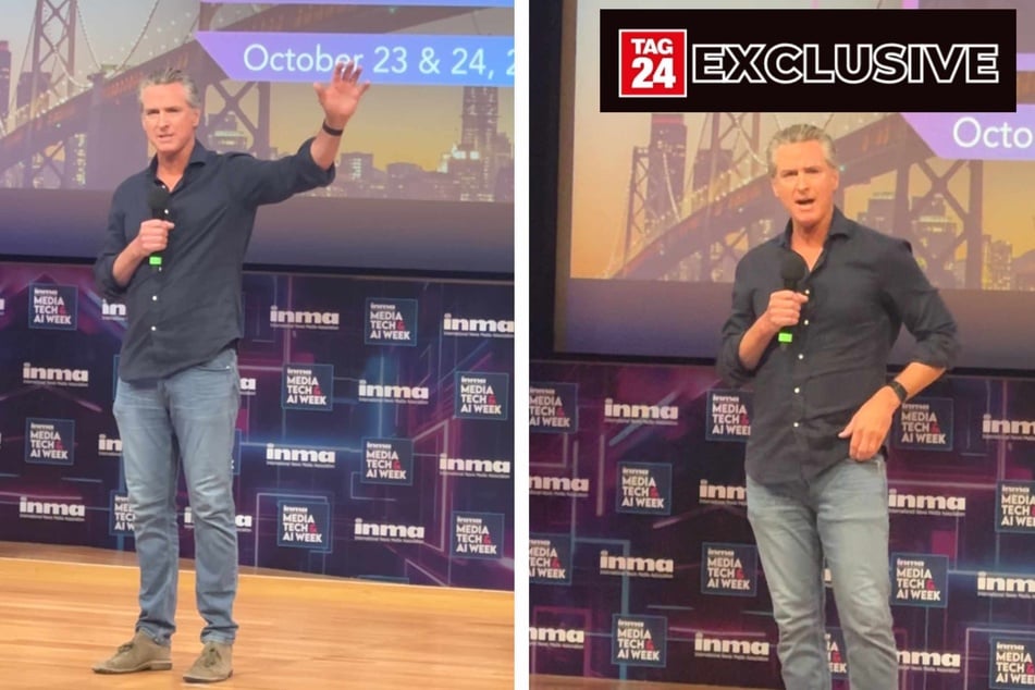 Gavin Newsom took the stage at International News Media Association's (INMA) Media & AI Tech Week in San Francisco on Friday.