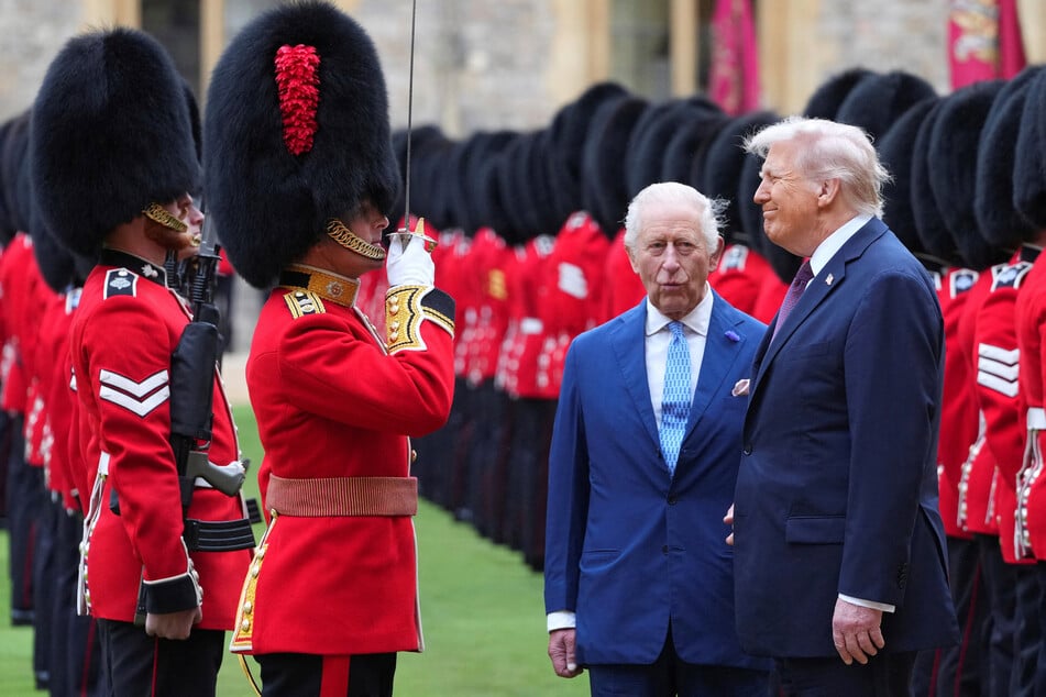 President Donald Trump (r.) was welcomed by Britain's King Charles III at Windsor Castle on Wednesday.