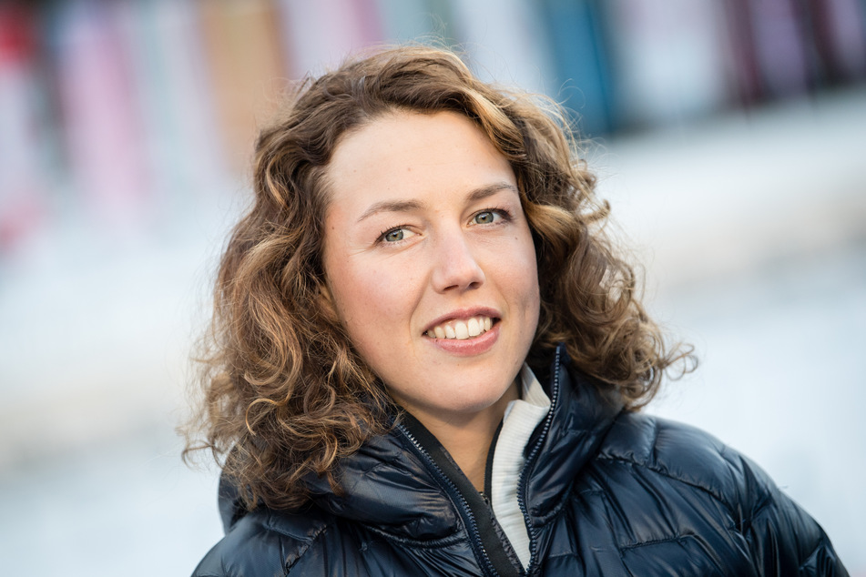 Laura Dahlmeier, ehemalige Biathletin, im TV-Interview.