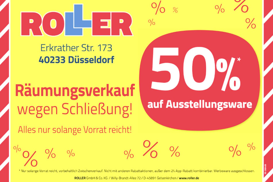 Diese Ausverkaufs-Rabatte erwarten Euch aktuell bei ROLLER in Düsseldorf.