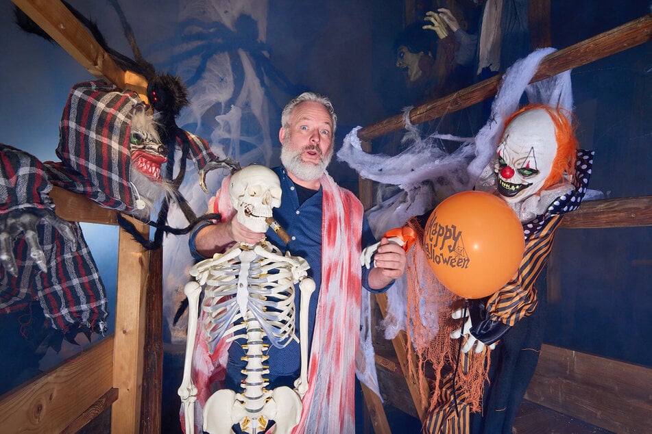 Die alte Windmühle in Gohlis wurde für Halloween in ein Gruselkabinett verwandelt!