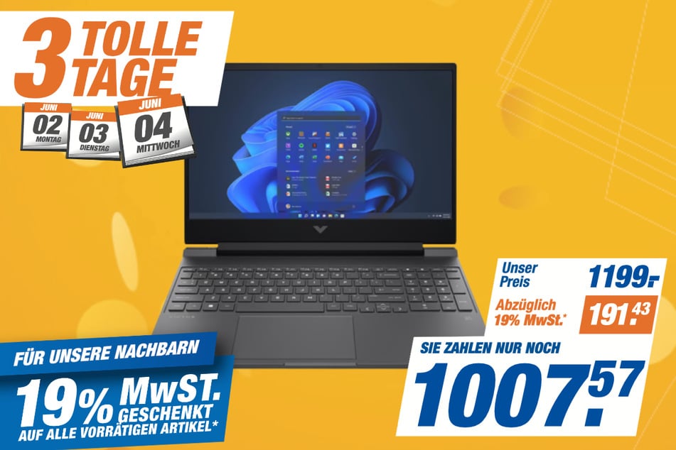 HP Victus 15-fa1658ng
für 1.007,57 statt 1.199 Euro.