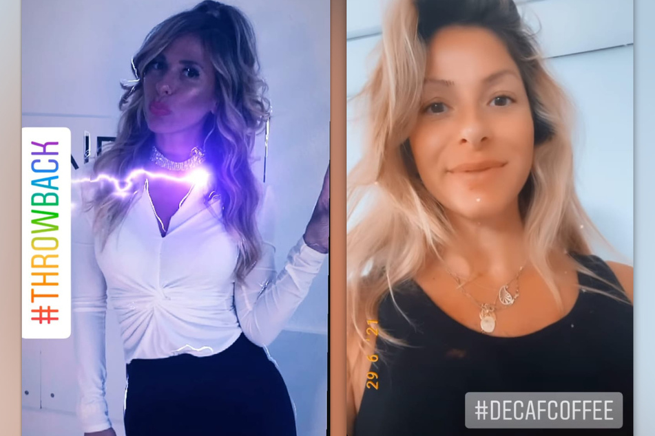 Gülcan Kamps (38) teilt in ihrer Instagram-Story ein älteres Foto, auf dem sie noch ohne ihre zusätzlichen Baby-Pfunde zu sehen ist. (Fotomontage)