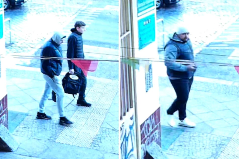 Die mutmaßlichen Täter sind kurz nach dem Überfall von einer Überwachungskamera in der Nähe des Tatorts gefilmt worden.