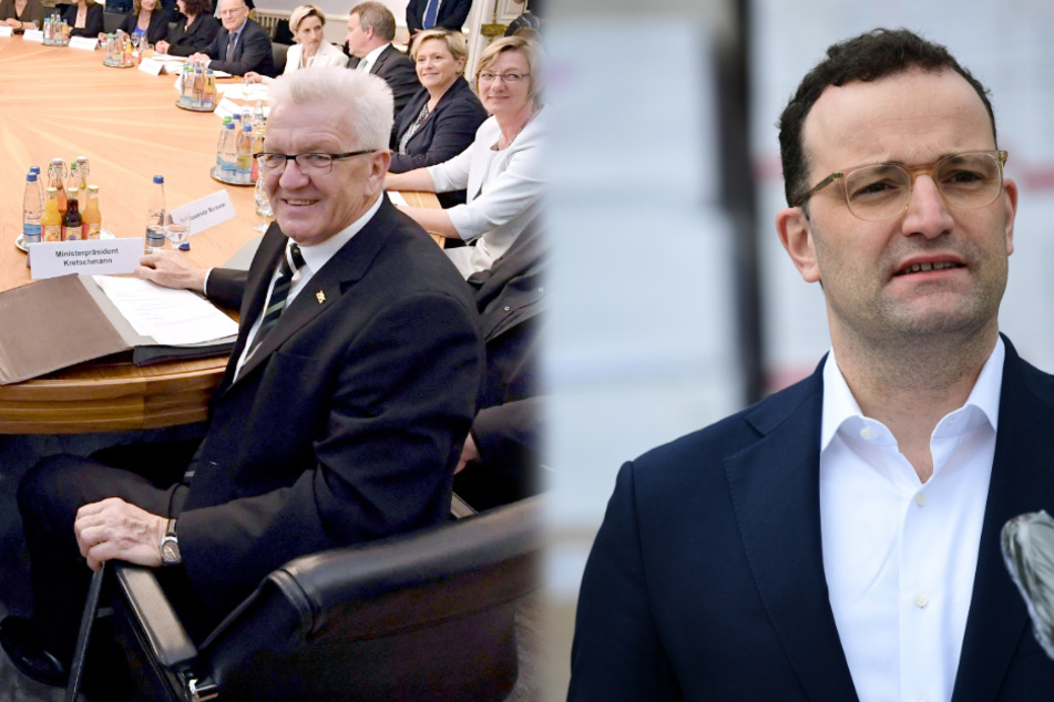Bundesgesundheitsminister Jens Spahn (39, CDU, rechts im Bild) ist am Dienstag zu Gast bei einer Sondersitzung des baden-württembergischen Kabinetts rund um Ministerpräsident Winfried Kretschmann (71, Grüne, links).