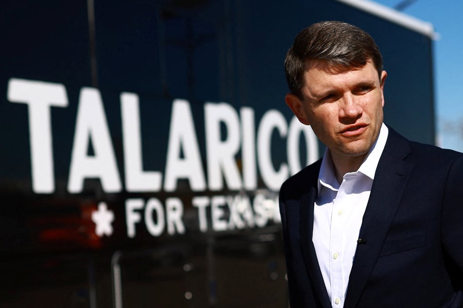 US Senate candidate James Talarico walks outside an ICE detention center in El Paso during a visit as part of his "Take Back Texas" tour on February 21, 2026.