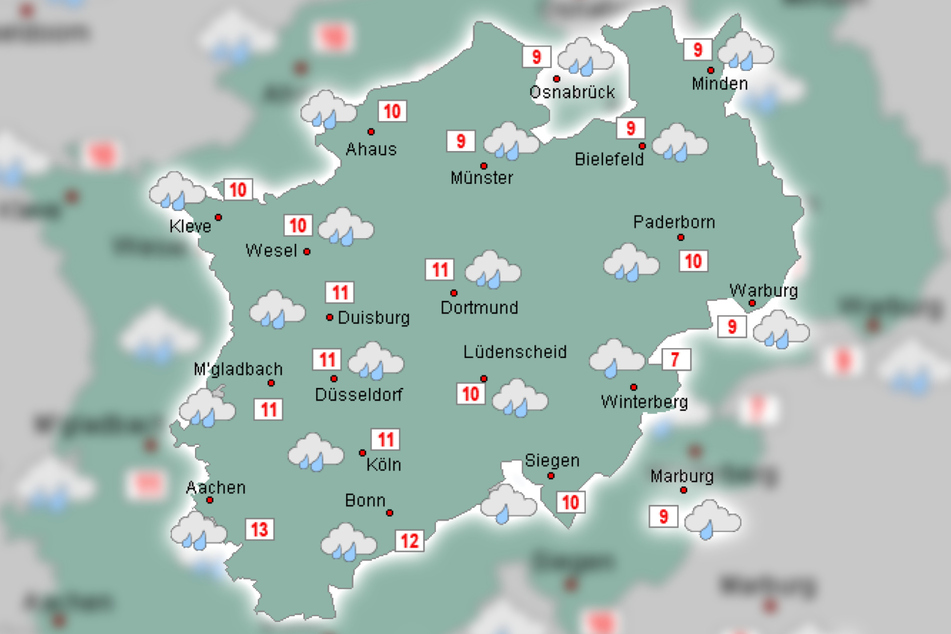 Mit bis zu 13 Grad wird es in NRW am ersten Weihnachtsfeiertag mild - aber mit Regen.