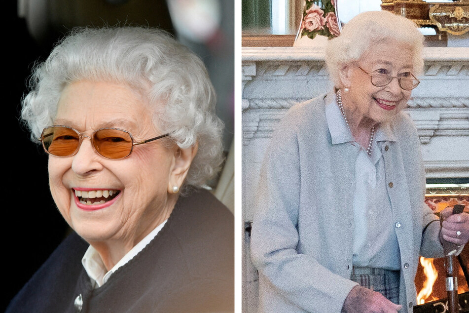Queen Elizabeth II reacted as she watches horses competing at the Royal Windsor Horse Show and Platinum Jubilee Celebration in May, and smiling on Tuesday.